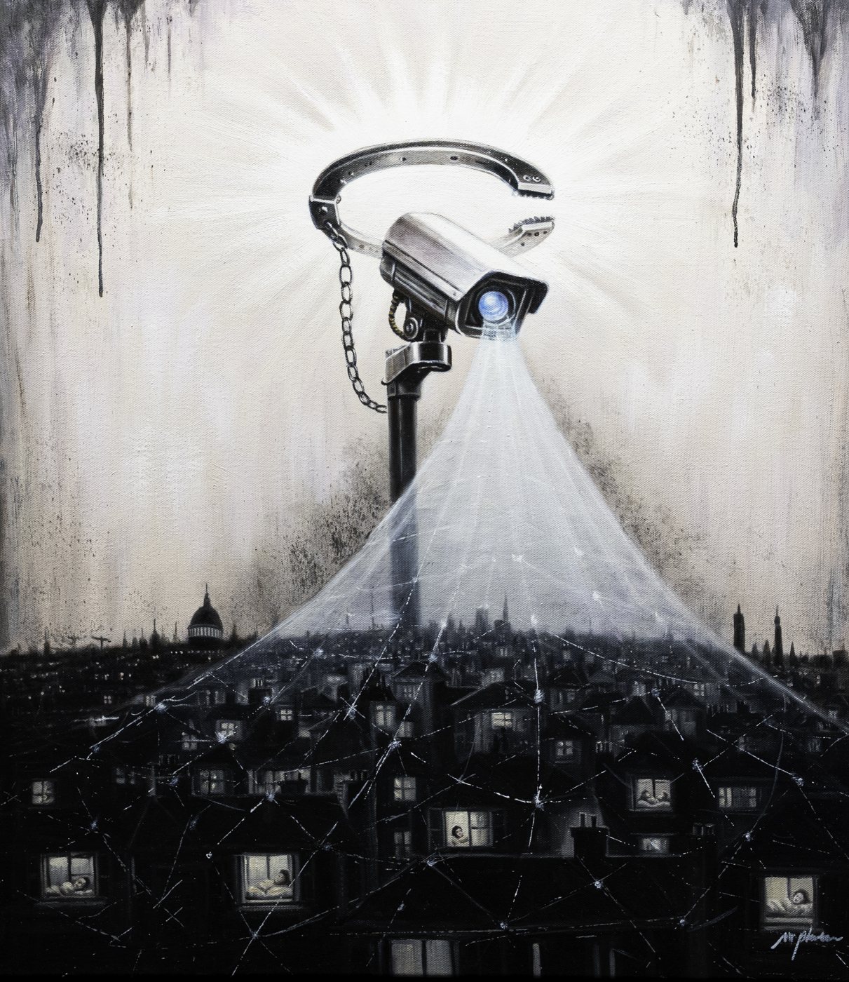 Stay Safe, Mixed media on canvas, 80 × 70 cm