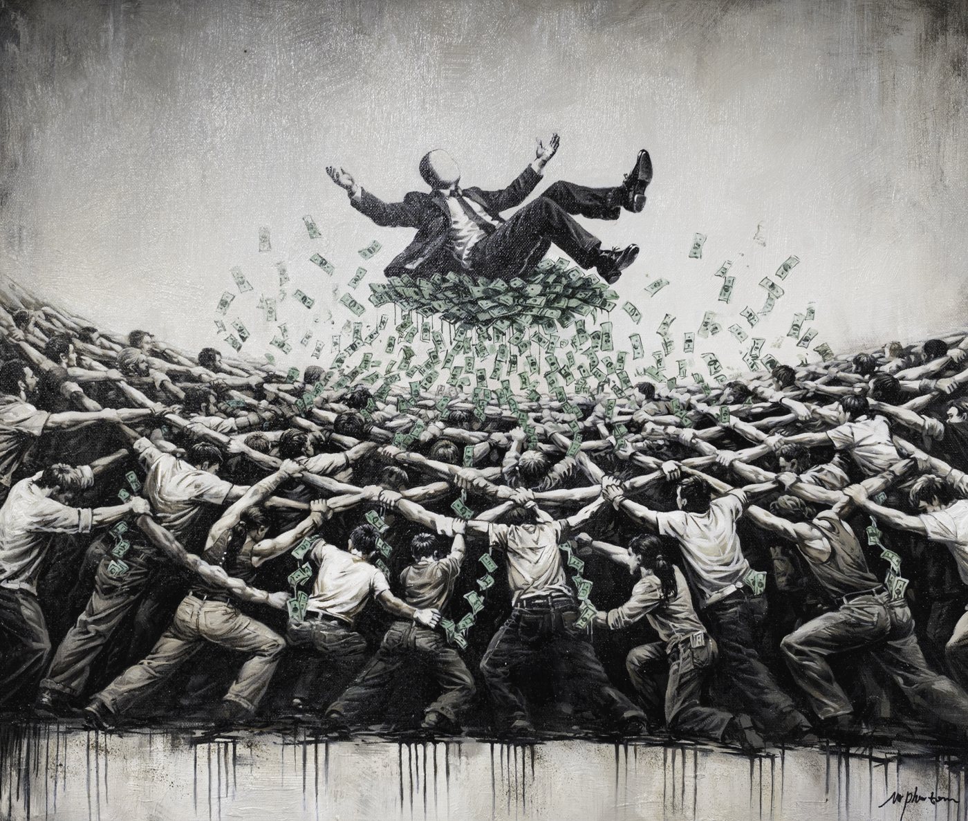 Too Big To Fail, Mixed media on canvas, 60 × 70 cm